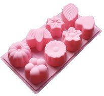 8 Cavity Flowers Silicone Non Stick Cake Bread Mold Chocolate Jelly Candy Baking Mould+free Cable Tie N3