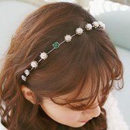 Spritech(TM) Women's Sliver Bling Pure White Pearl Design with Rhinestone Hairband Headband Diamante Hairhoop... N8