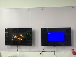 SEEYOO Evoke Slim Line LCD Wall Mounted Electric Fireplace with Heater