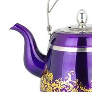 Stainless Steel Artistic Tea Coffee kettle, Capsulated Bottom, Removal Insert Infuser, Fold Down Handle, Colorful... N13