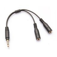 GBSELL 3.5mm Stereo Audio Male to 2 Female Headset Mic Y Splitter Cable Adapter