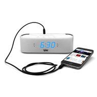 Tyler Bluetooth Alarm Clock Radio TAC501-WHT With Stereo Speaker, FM Radio, USB Charging, AUX Line-in, Blue LED... N2