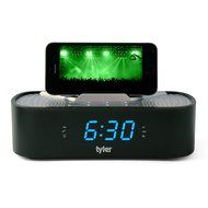 Tyler Bluetooth Alarm Clock Radio TAC501-WHT With Stereo Speaker, FM Radio, USB Charging, AUX Line-in, Blue LED... N3