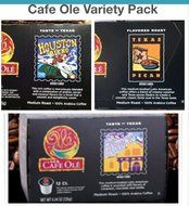 Cafe Ole K-Cup VARIETY 72 k- cups (24 San Antonio; 24 Houston; 24 Texas Pecan)