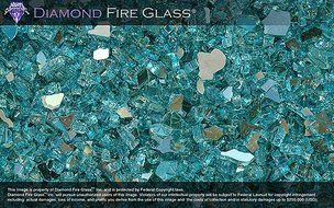 Turquoise Reflective - Fire Pit Fireplace Glass - 5 Lbs
