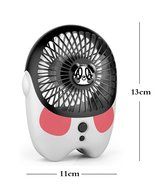 QH USB Mini Cooling Rechargeable Handheld Fan Speed Adjustable With Cute Panda Shape For Couples (Boy) (Black+... N3