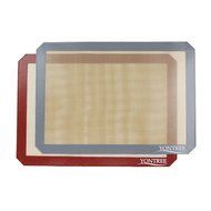 Yontree Silicone Baking Mat Cookie Sheet 2xQuarter Size Brown Base &amp; Red Edge N35