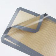Yontree Silicone Baking Mat Cookie Sheet 2xQuarter Size Brown Base &amp; Red Edge N36