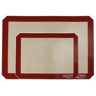 Yontree Silicone Baking Mat Cookie Sheet 2xQuarter Size Brown Base &amp; Red Edge N39