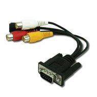 HDE VGA Adapter to TV S-Video RCA Out Cable for Computer PC Video to Television N2