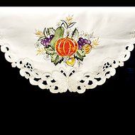 19&quot; X 90&quot; Wide Fireplace Mantel Scarf with Fall Pumpkins, Grapes N2