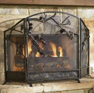 Pinecone Fireplace Screen - Lodge Decor