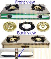 Portable Propane Gas Dual Stove W/ Stand Combo Gasoline Double 2 Burners Stove N6