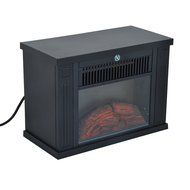 HomCom 14&quot; 1000W Free Standing Electric Fireplace - Black N3