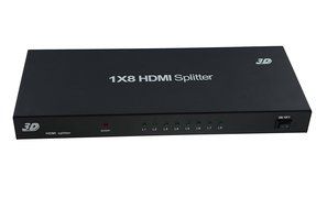 Hongye HDMI Splitter 8-Port (1x8) Amplified Powered Splitter / Signal Distributor Support HDCP 1.3 3D Full HD...