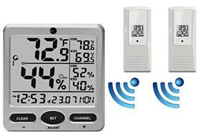 Ambient Weather WS-08 Wireless Indoor/Outdoor 8-Channel Thermo-Hygrometer with Daily Min/Max Display with One...