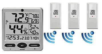 Ambient Weather WS-08 Wireless Indoor/Outdoor 8-Channel Thermo-Hygrometer with Daily Min/Max Display with One... N2