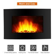Finether 1500W Adjustable Wall Mounted Electric Fireplace Heater with 3D Patented Flame, 7 Color Changeable LED... N5