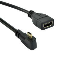 UCEC Down Angle Micro-HDMI to HDMI Cable - Male to Female - Supports Ethernet, 3D and Audio Return