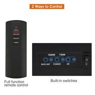 Finether 1500W Adjustable Wall Mounted Electric Fireplace Heater with 3D Patented Flame, 7 Color Changeable LED... N6