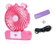 Welltop&reg; Mini 3-Inches Electrical Portable fan Rechargeable Cute Pocket Bear Fan 3 Speeds 18650 Desktop Summer... N4