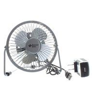 Comfort Zone 4&quot; Dual Powered High Velocity Fan (Silver) N2