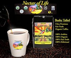 Bushy Tailed Dark Roast Coffee, from Nectar of Life. Whole Bean Coffee. Full Body. Thick &amp; Citrus Spicy. Nicaragua... N4