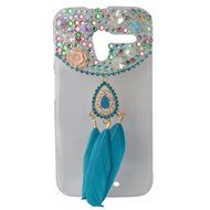 HTC Desire 626 Case,Yaheeda 3D Pearls Sparkle Plume Feather Chain Fashion Bling PC Hard Case for HTC Desire 626 N21