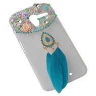 HTC Desire 626 Case,Yaheeda 3D Pearls Sparkle Plume Feather Chain Fashion Bling PC Hard Case for HTC Desire 626 N22