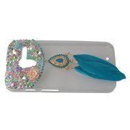 HTC Desire 626 Case,Yaheeda 3D Pearls Sparkle Plume Feather Chain Fashion Bling PC Hard Case for HTC Desire 626 N23