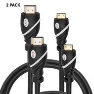 2 PACK High-Speed HDMI to HDMI type A-A (15 Feet) Cable Supports 3D &amp; 4K Resolution, Ethernet, 1080P and Audio... N7