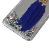 HTC Desire 626 Case,Yaheeda 3D Pearls Sparkle Plume Feather Chain Fashion Bling PC Hard Case for HTC Desire 626 N26