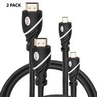 2 PACK High-Speed HDMI to HDMI type A-A (15 Feet) Cable Supports 3D &amp; 4K Resolution, Ethernet, 1080P and Audio... N8