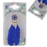 HTC Desire 626 Case,Yaheeda 3D Pearls Sparkle Plume Feather Chain Fashion Bling PC Hard Case for HTC Desire 626 N29