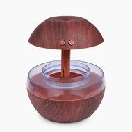 ONEVER 300ml USB Ultrasonic Aroma Aromatherapy Humidifier with Blue LED Light (Dark wood color) N9