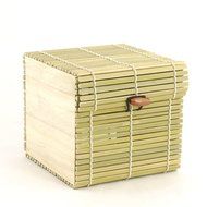 BambooMN Brand - Granulated Bamboo Charcoal Odor Absorber in Decorative 4&quot; Box, Green and Brown 4pc N5