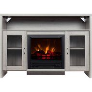 Decor Flame 42" Mantel Hudson Fireplace Media Console For TV's Up To 50"; New Grey Finish N3