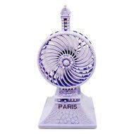 ZXK CO Portable USB Desktop Fan Eiffel Tower Rechargeable Table Fan Built-in Li-ion Battery Cooling Fan ideal... N5