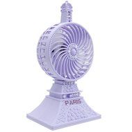 ZXK CO Portable USB Desktop Fan Eiffel Tower Rechargeable Table Fan Built-in Li-ion Battery Cooling Fan ideal... N6