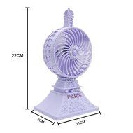 ZXK CO Portable USB Desktop Fan Eiffel Tower Rechargeable Table Fan Built-in Li-ion Battery Cooling Fan ideal... N7