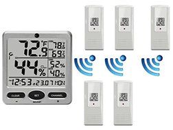 Ambient Weather WS-08 Wireless Indoor/Outdoor 8-Channel Thermo-Hygrometer with Daily Min/Max Display with One... N3
