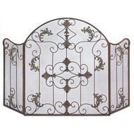Gracelove Antique Style Wrought Iron Italian Design Folding Fireplace Screen N2