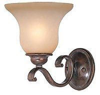 Vaxcel USA VL35401RBZB Monrovia 1 Light Wall Sconce Lighting Fixture in Bronze, Glass by Vaxcel