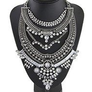 Vintage Bib Rhinestone Crystal Statement Choker Necklace For Women by Greengroup15