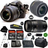 D3200 24.2 MP CMOS Digital SLR, NIKKOR 18-55mm f/3.5-5.6 Auto Focus-S DX VR, Tamron 70-300mm DI LD Zoom, 2pcs...