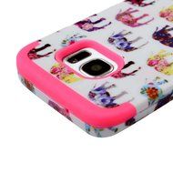 Badalink Galaxy S7 Edge Case Soft TPU Shockproof Rubber Skin Gel Inner Case + Full Edge Easy Grip Cute Elephants... N13