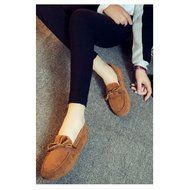 KAKA(TM) Girl Women Spring Autumn Causal Round Toe Shoes Slip-On Flat Black 37 N6