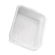 Tablecraft Milky White 5" Deep Freezer Drain Box with Holes