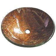 Kingston Brass EVSPFD1 Trieste Glass Round Vessel Bathroom Sink, Bronze by Kingston Brass