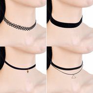 Coosmile 2016 New 10 Pieces Choker Necklace for Women Girls, Black Classic Velvet Stretch Gothic Tattoo Lace